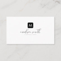 Minimal Monogram Black Elegant Script Feminine