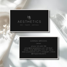 Minimal Monogram Black White Salon