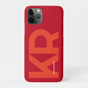 Minimal Monogram Bold Simple Retro Candy Red iPhone 11 Pro Case
