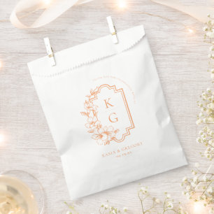 Minimal Monogram Botanical Wedding Favours Favour Bags