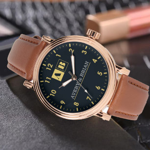 Minimal Monogram bride and groom couple  Watch