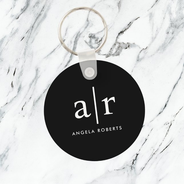 Minimal Monogram | Classic Black Keychain (Creator Uploaded)