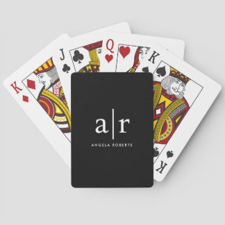 Minimal Monogram | Classic Black Playing Cards