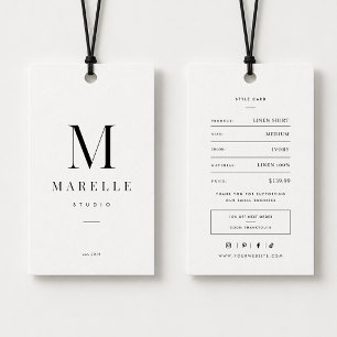 Minimal Monogram Clothing Price Tag