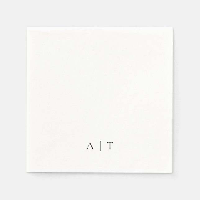Minimal Monogram Couples Initials Wedding Napkin (Front)
