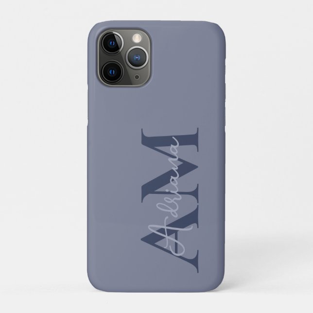 Minimal Monogram Custom Name stylish Case-Mate iPhone Case (Back)