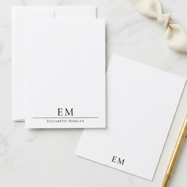 Minimal Monogram Elegant Modern Vertical  Card (Creator Uploaded)