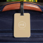 Minimal Monogram Initial Neutral Beige & White Luggage Tag<br><div class="desc">Minimal Monogram Initial Neutral Beige & White design in a modern corporate aesthetic. The text can be easily be customised with your names for the perfectly personalised design. Visit Youtopia Official for more and contact us for any custom designs.</div>