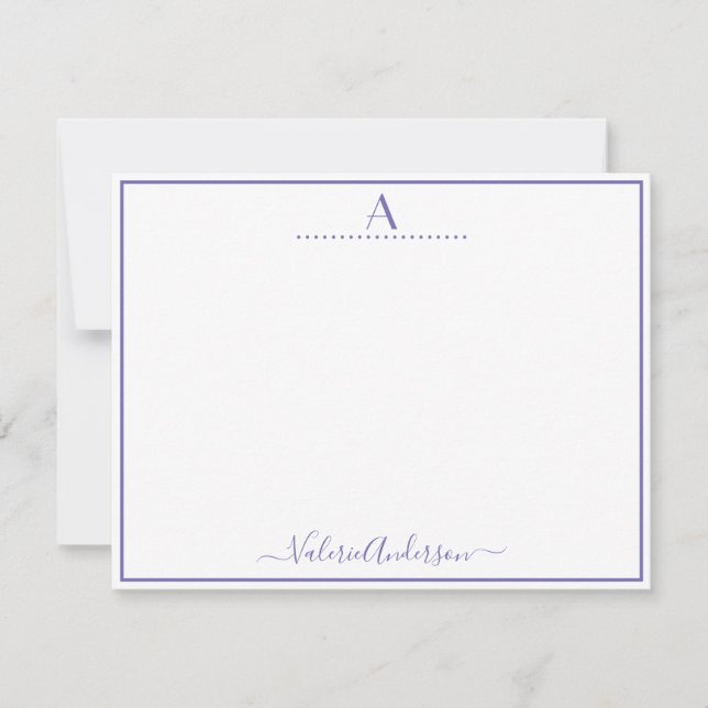 Minimal Monogram Letter Single Border Card (Front)