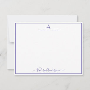 Minimal Monogram Letter Single Border Card
