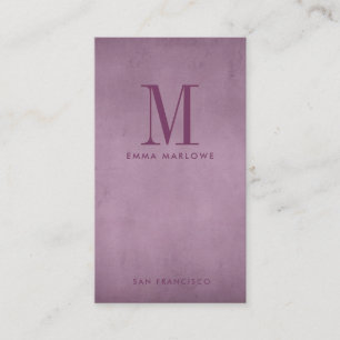 Minimal Monogram Lilac  Business Card