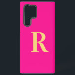 Minimal Monogram Modern Hot Pink Samsung Galaxy Case<br><div class="desc">This is a cute simple, modern, personalised monogram design. This stylish design is in trending hot pink with stylish typography. It's perfect for a personalised gift or ideal as a cute new phone accessory for yourself. Simply add your initial letter by typing it into the personalise this text box. Check...</div>
