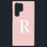 Minimal Monogram Modern Pink Samsung Galaxy Case<br><div class="desc">This is a cute simple, modern, personalised monogram design. This stylish design is in trending blush pink with stylish typography. It's perfect for a personalised gift or ideal as a cute new phone accessory for yourself. Simply add your initial letter by typing it into the personalise this text box. Check...</div>