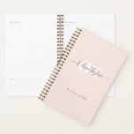 Minimal Monogram Modern Script Blush Professional  Planner<br><div class="desc">Modern chic script name and monogram design on blush pink background,  simple and elegant,  great custom your own professional personalised planner.</div>