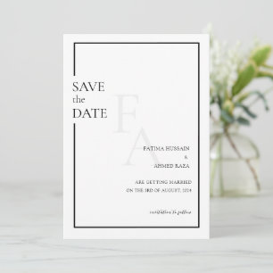 Minimal Monogram Muslim Wedding Save The Date