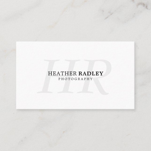 Minimal Monogram Professional Business Cards (Front)