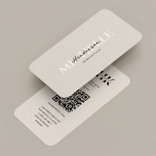 Minimal Monogram Sand Beige Professional Business Card