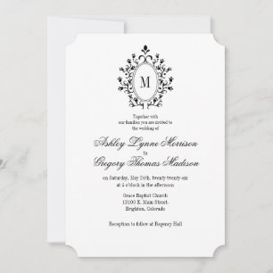 Minimal Monogram Wedding Invitation
