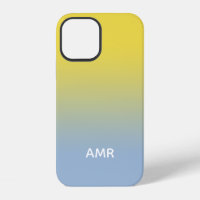 Minimal Monogram Yellow to Light Blue Gradient