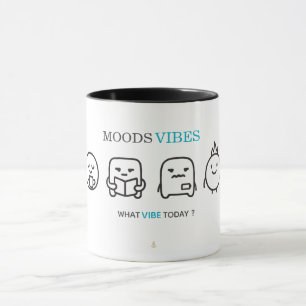 Minimal “Moods Vibes” Cute Line Art T-Shirt   Kali Mug