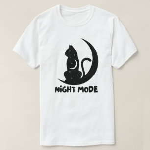 Minimal Moon Cat Design T-Shirt