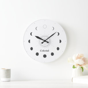 Minimal Moon Phase Watch – Customizable  Large Clock