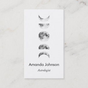 Minimal Moon Phases Astrology Yoga Holistic Healer Business Card