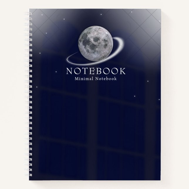 Minimal Moon Space Personalised Notebook (Front)