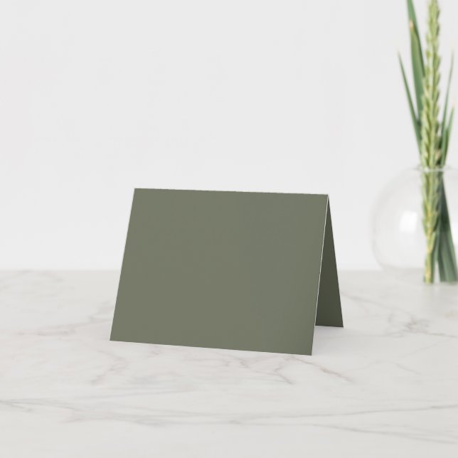 Minimal Moss Green Folded Note Card – Customisable (Front)