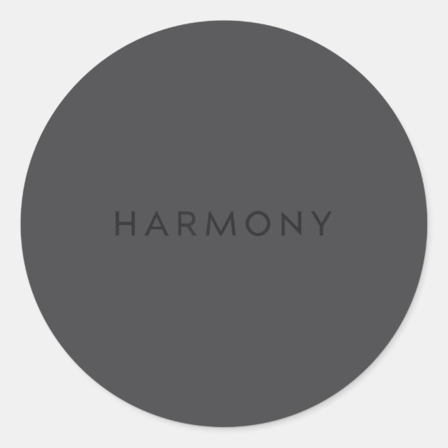 Minimal Motivational Quote Harmony Insration  Classic Round Sticker (Front)
