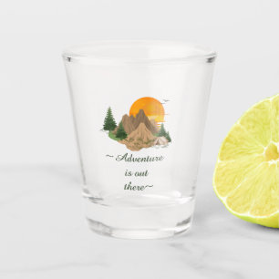 Minimal Mountain Adventure Shot Glass