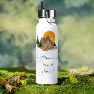 Minimal Mountain Adventure Water Bottle