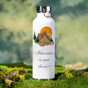 Minimal Mountain Adventure Water Bottle
