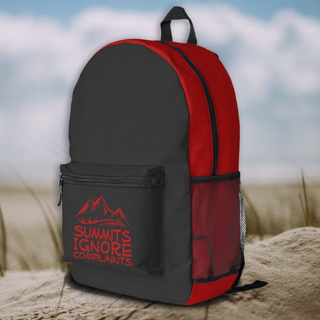 Minimal Mountain Art Hiking black red Backpack (Creator Uploaded)