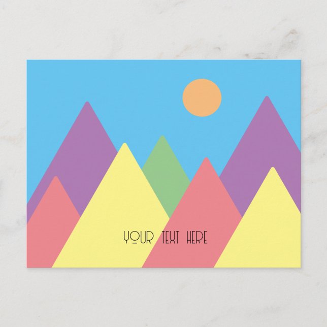 minimal mountain art simple mcm Postcard (Front)