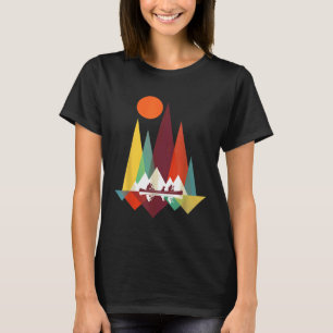 Minimal Mountain Geometry Outdoor Hiking Camping G T-Shirt