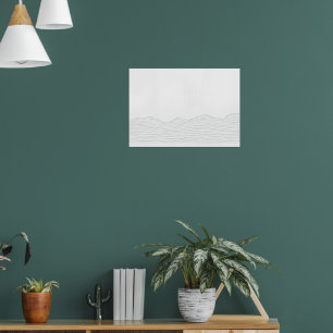Minimal Mountain Line Art Poster
