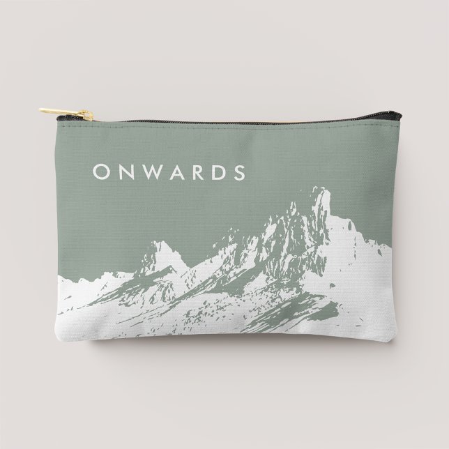 Minimal Mountain Rustic Adventure Pale Olive Accessory Pouch (Creator Uploaded)
