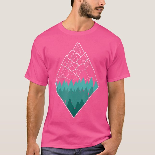 Minimal Mountains Geometry Outdoor Hiking Nature A T-Shirt (Front)