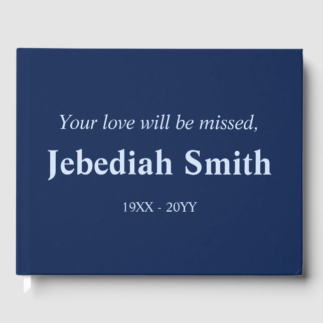 Minimal & Mournful Memorial Guest Book (Front)