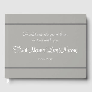 Minimal & Mournful Wake Service Guest Book