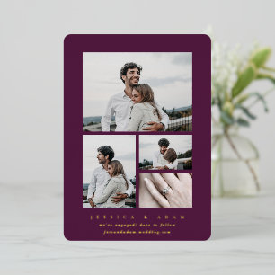 Minimal Multi Photo Foil Engagement Announcement