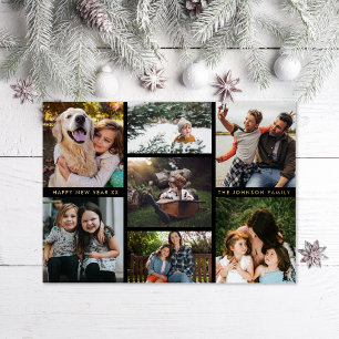 Minimal Multiphoto Gold  Foil Holiday Card