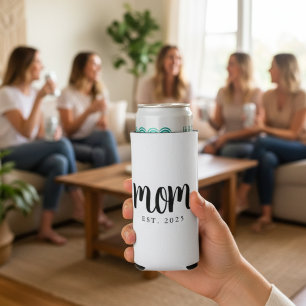 Minimal Mum Established Gift New Mum Seltzer Can Cooler