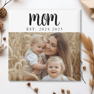 Minimal Mum Established Photo Gift Magnet