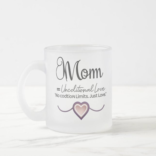 Minimal Mum Love Mug – Unconditional Love Design  (Left)