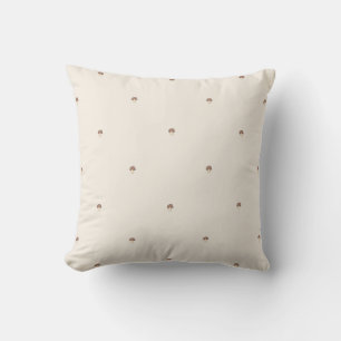 Minimal Mushroom Pattern Pillow – Light Background