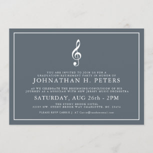 Minimal Musician Graduation Retirement Invite