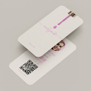 Minimal Nail Salon Spa Pink Sand Business Card