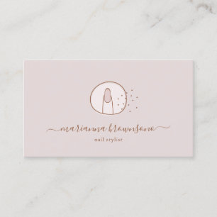 Minimal Nail Stylist Beauty Salon Logo Business Card